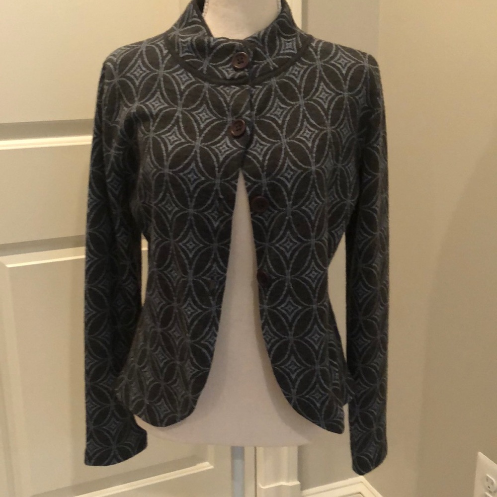 Ladies grey and blue sweater